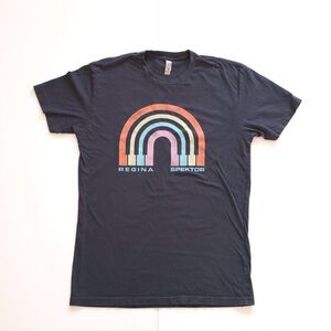 Regina Spektor Navy Rainbow Piano Tee Shirt Size Medium M